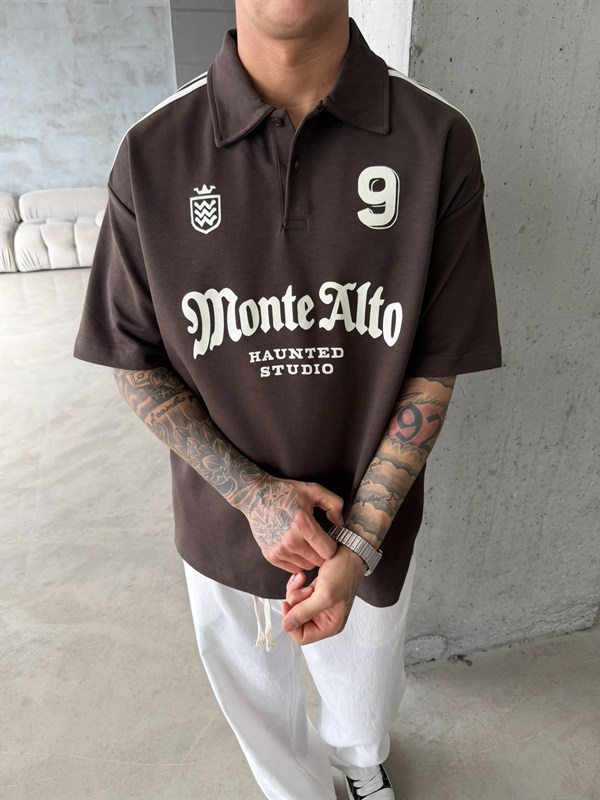 Monte Alto Studio Polo Yaka T-Shirt - Kahve