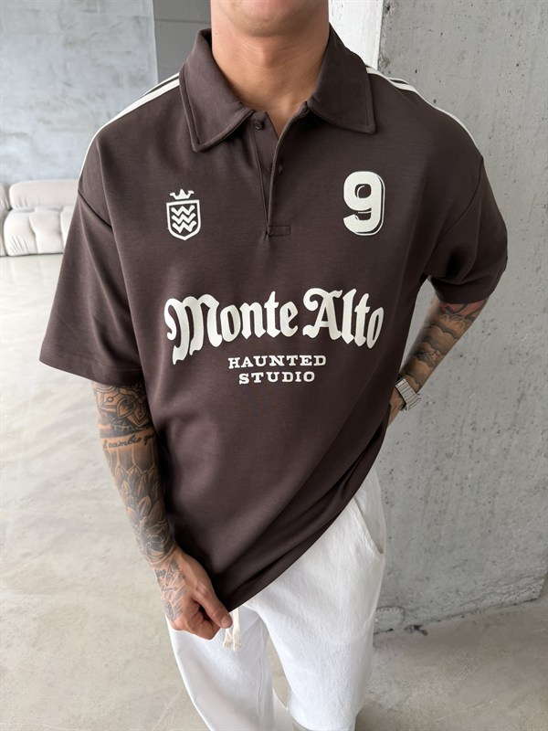 Monte Alto Studio Polo Yaka T-Shirt - Kahve