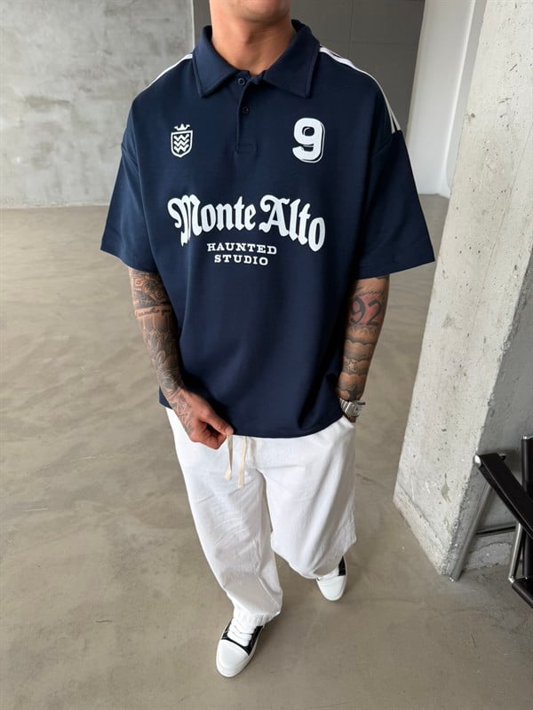 Monte Alto Studio Polo Yaka T-Shirt - Lacivert