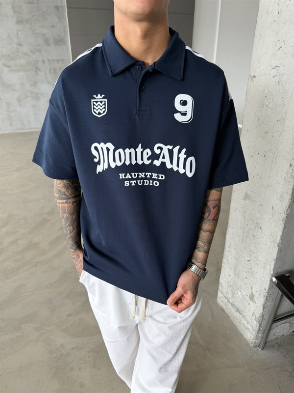 Monte Alto Studio Polo Yaka T-Shirt - Lacivert