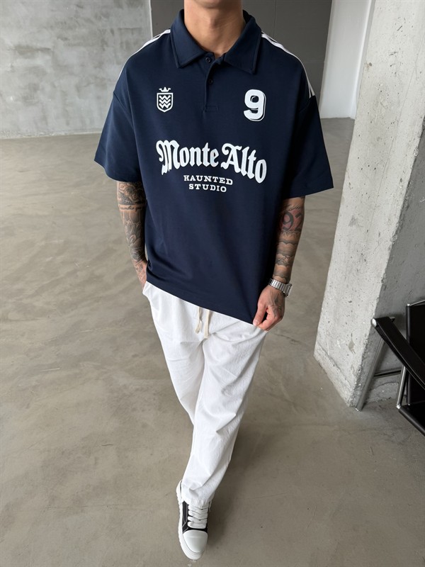 Monte Alto Studio Polo Yaka T-Shirt - Lacivert