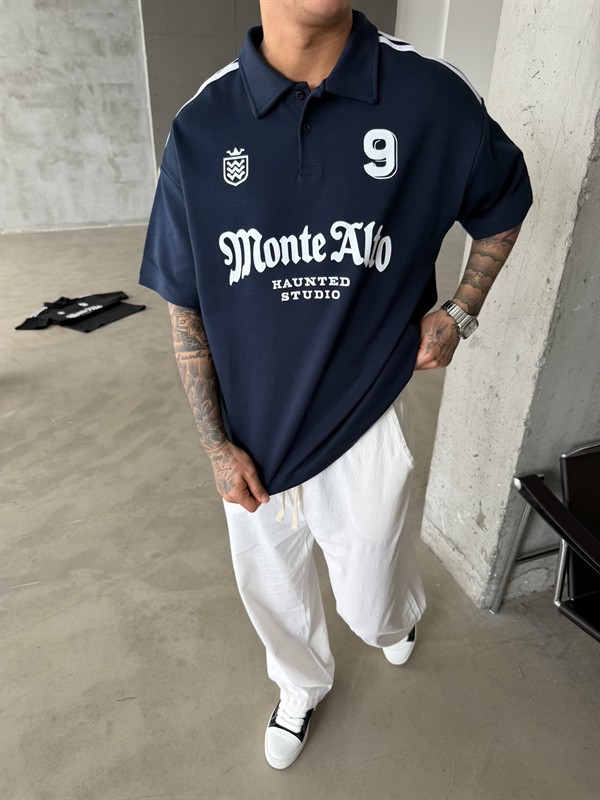 Monte Alto Studio Polo Yaka T-Shirt - Lacivert