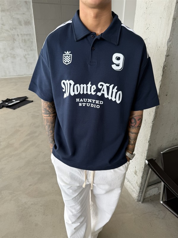 Monte Alto Studio Polo Yaka T-Shirt - Lacivert