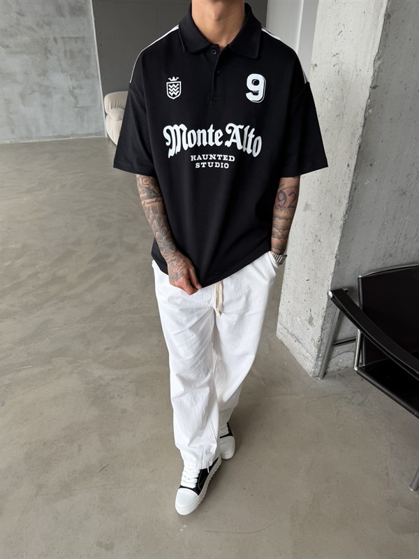 Monte Alto Studio Polo Yaka T-Shirt - Siyah