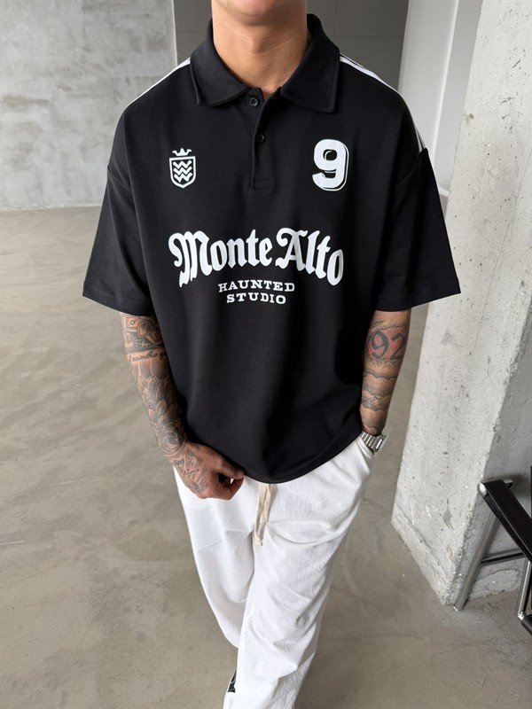 Monte Alto Studio Polo Yaka T-Shirt - Siyah