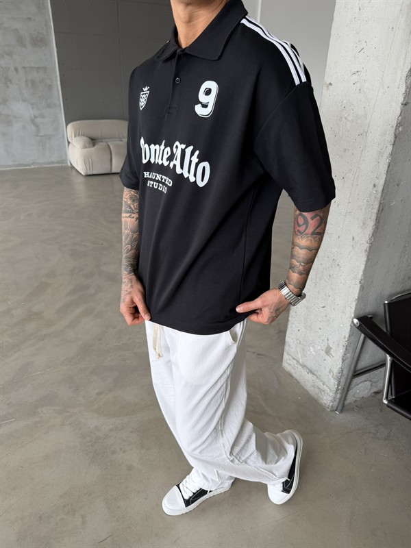 Monte Alto Studio Polo Yaka T-Shirt - Siyah