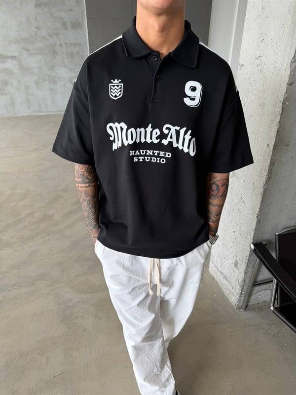 Monte Alto Studio Polo Yaka T-Shirt - Siyah