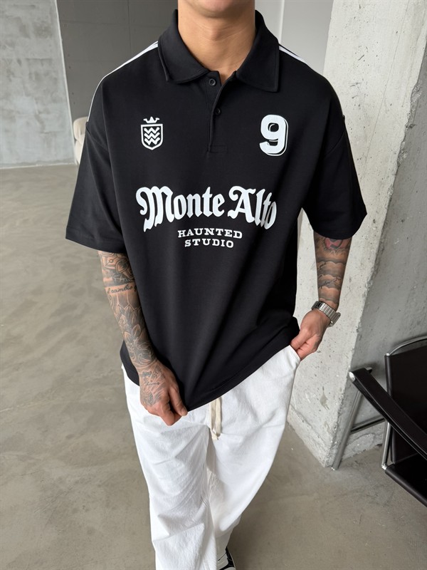 Monte Alto Studio Polo Yaka T-Shirt - Siyah