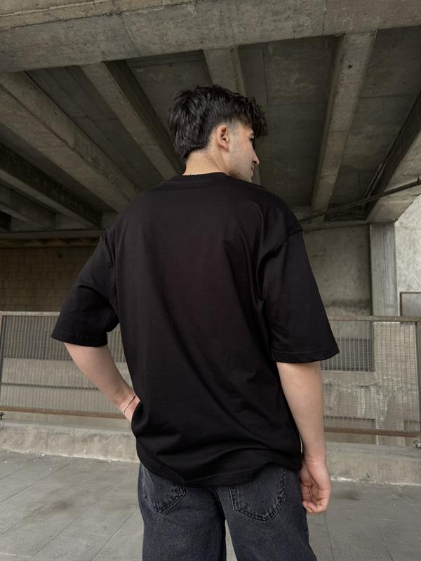 Montmatre Nakış Detaylı Oversize T-Shirt - Siyah