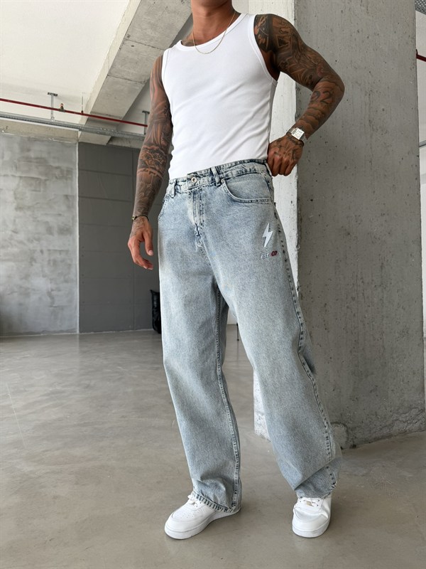 Nakış İşlemeli Baggy Pantolon