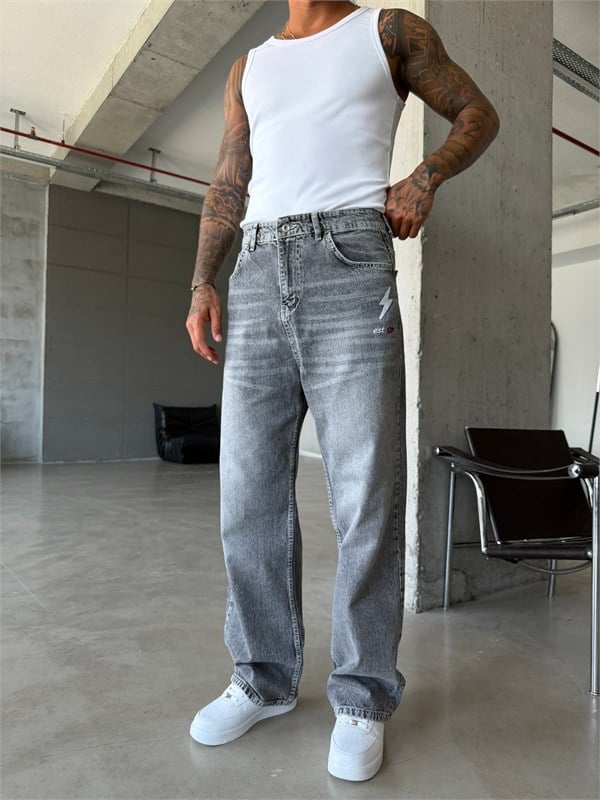 Nakış İşlemeli Baggy Pantolon