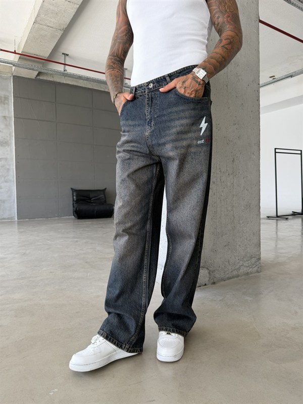 Nakış İşlemeli Baggy Pantolon