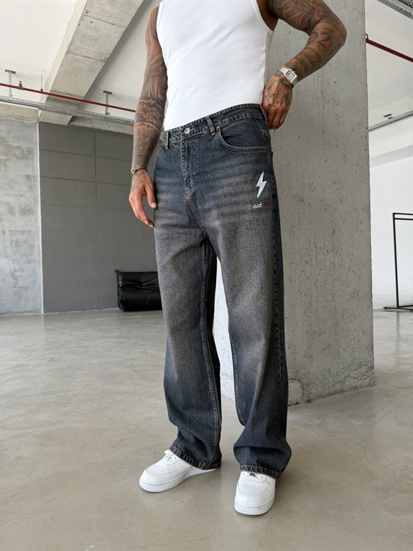 Nakış İşlemeli Baggy Pantolon