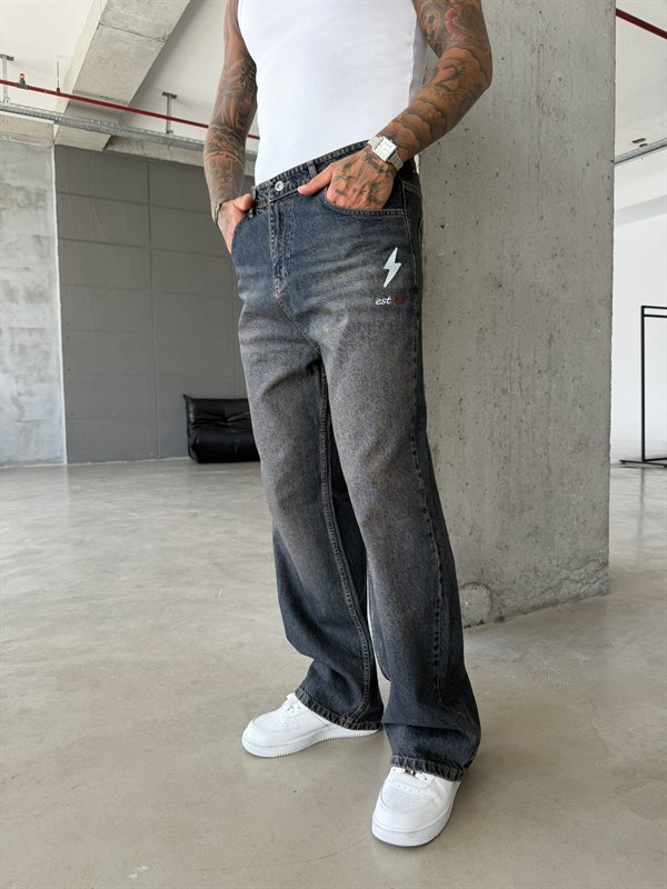 Nakış İşlemeli Baggy Pantolon