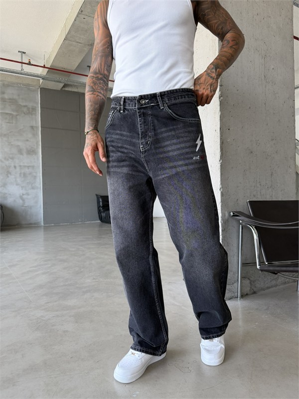 Nakış İşlemeli Baggy Pantolon