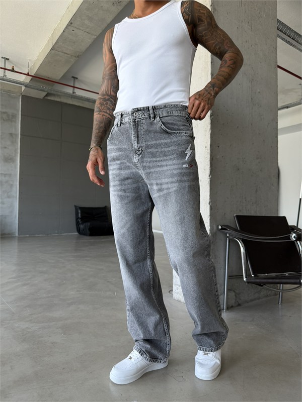 Nakış İşlemeli Baggy Pantolon