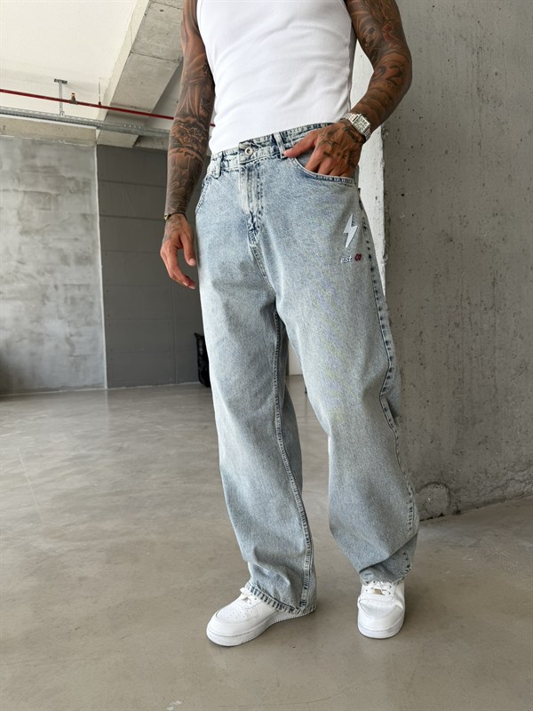 Nakış İşlemeli Baggy Pantolon