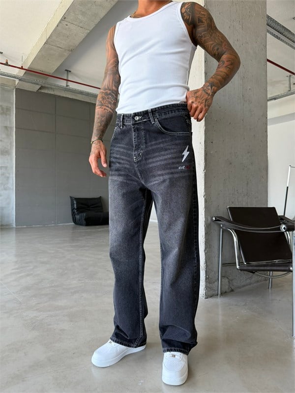 Nakış İşlemeli Baggy Pantolon