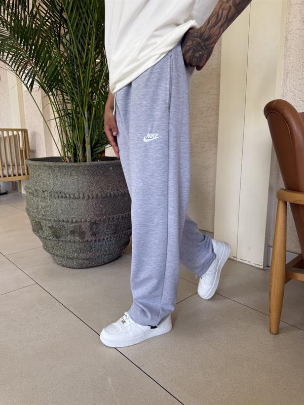 Nakışlı Basic Baggy Eşofman - Gri