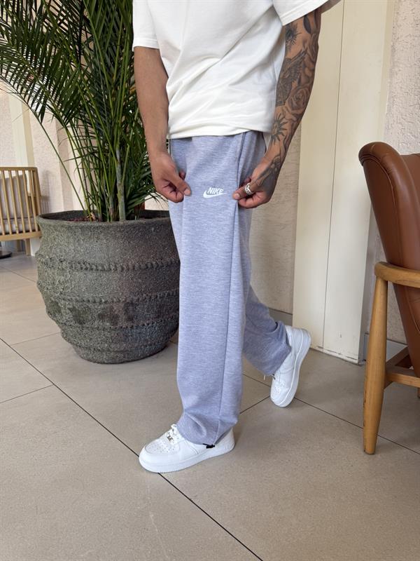 Nakışlı Basic Baggy Eşofman - Gri