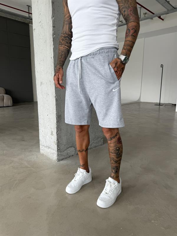 NK Cizgili Şort - Gri