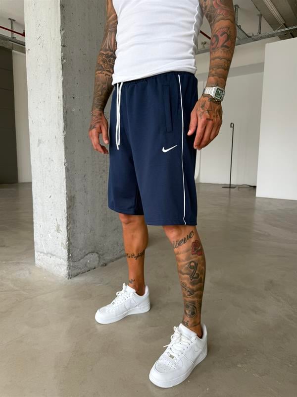 NK Cizgili Şort - İndigo