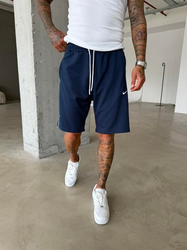 NK Cizgili Şort - İndigo