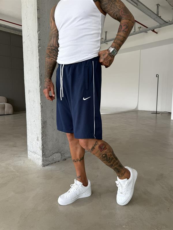 NK Cizgili Şort - İndigo