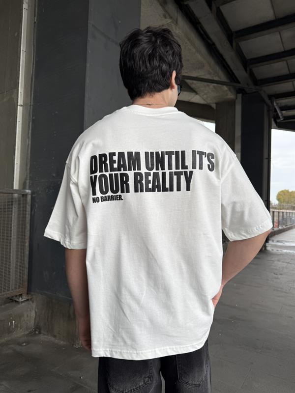 No Barier Oversize T-Shirt - Beyaz