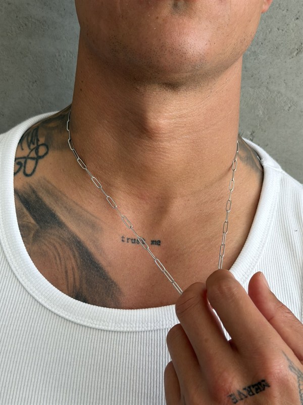 NO362 Paperclip Gold Necklace