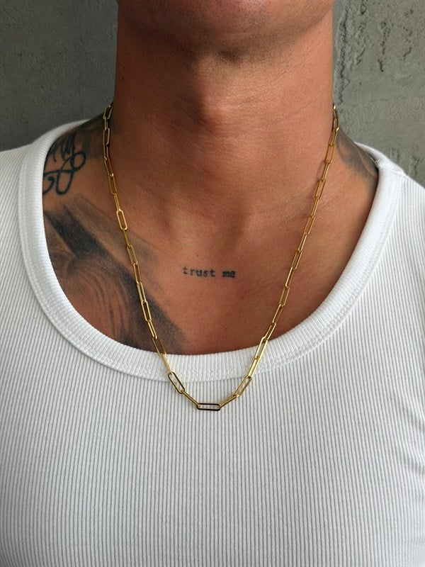NO362 Paperclip Steel Necklace