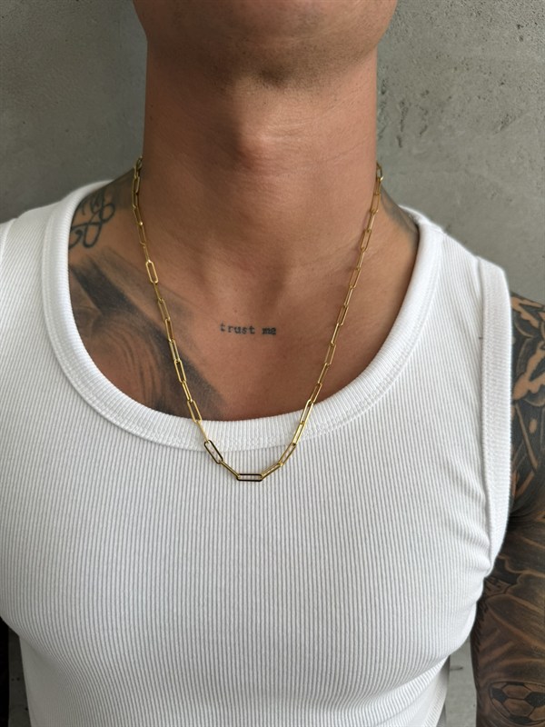 NO362 Paperclip Steel Necklace
