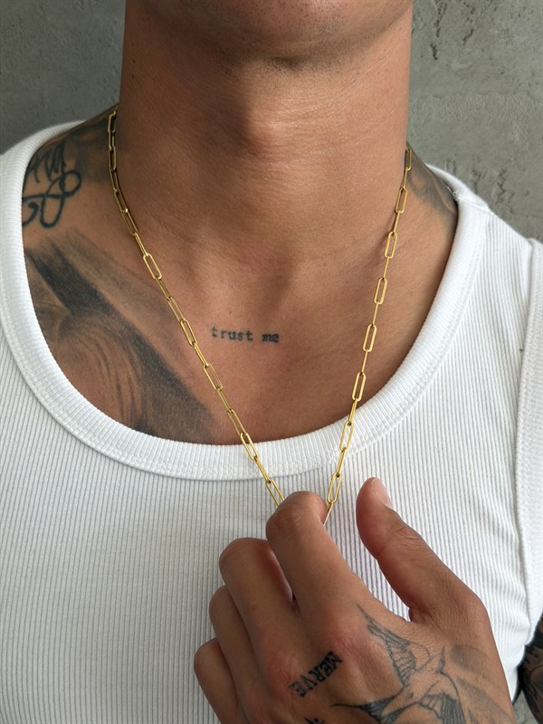 NO362 Paperclip Steel Necklace