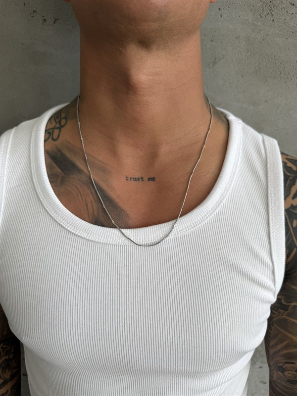 NO362 Slim Steel Snake Necklace