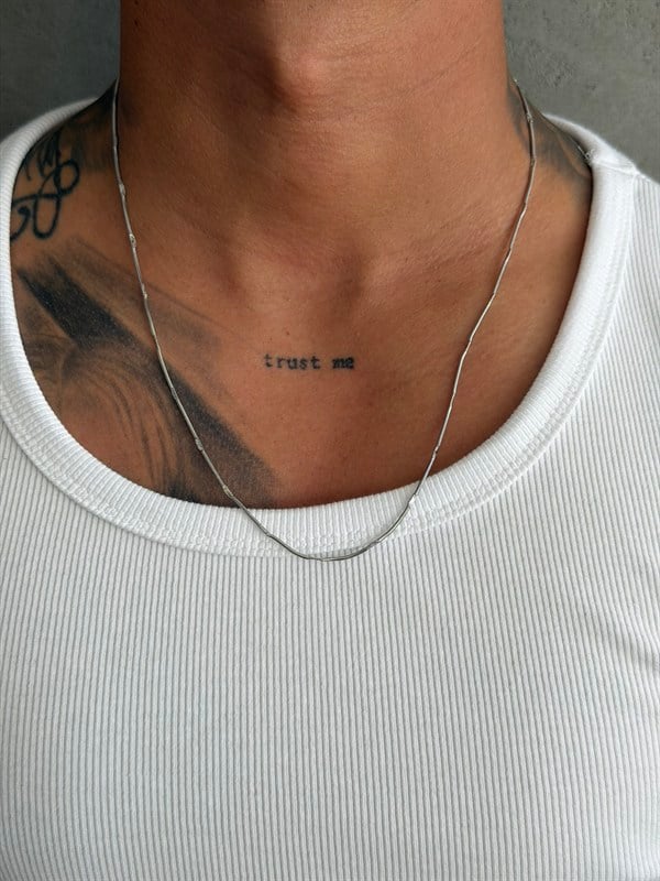 NO362 Slim Steel Snake Necklace