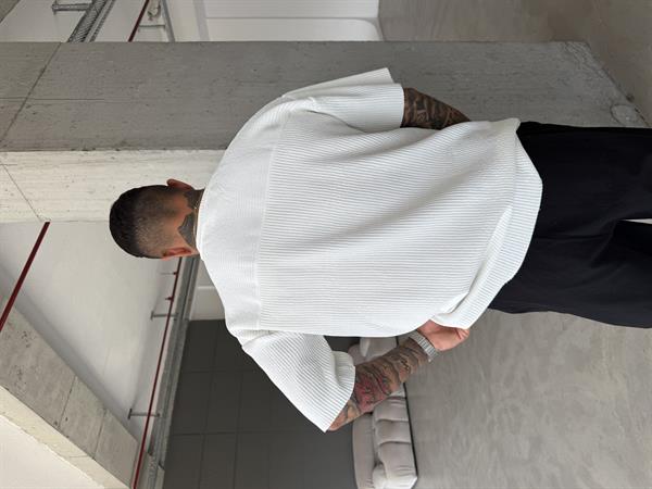 Old Money Fitilli Basic T-Shirt - Beyaz