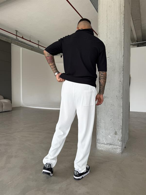 Old Money Fitilli Ekru Baggy Pantolon - Ekru