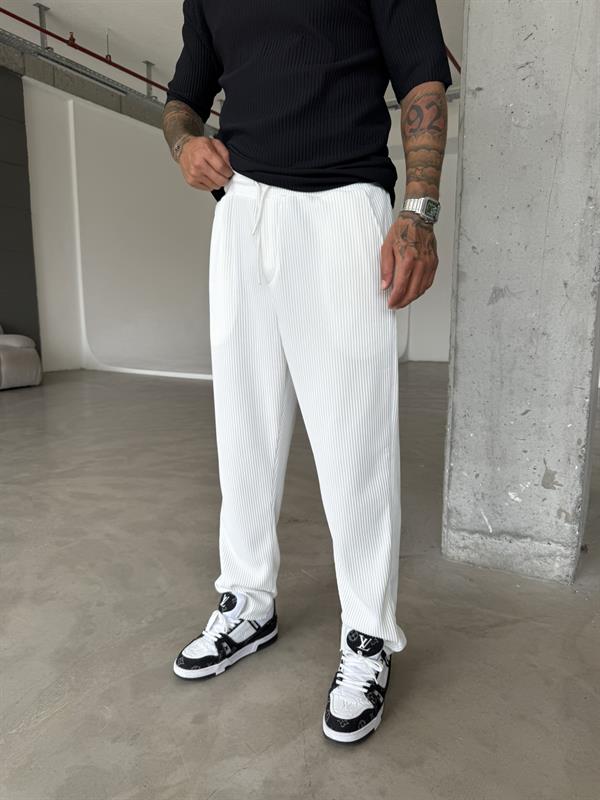 Old Money Fitilli Ekru Baggy Pantolon - Ekru