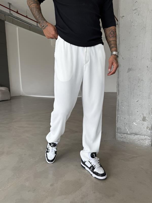 Old Money Fitilli Ekru Baggy Pantolon - Ekru