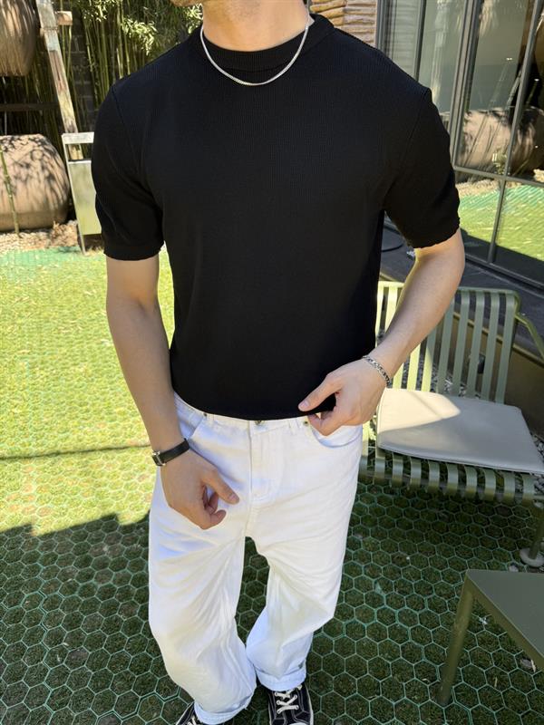 Old Money Regular Fit T-Shirt - Siyah