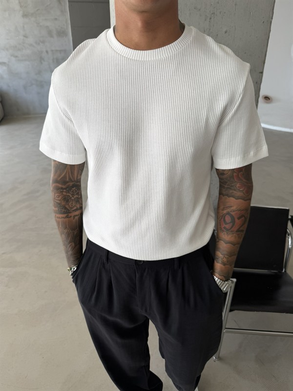 Old Money Triko Basic T-Shirt - Beyaz