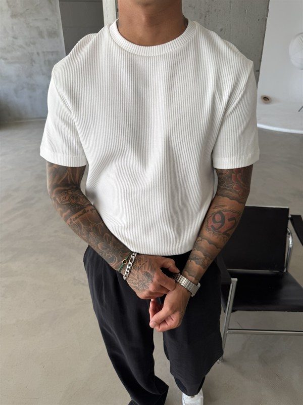 Old Money Triko Basic T-Shirt - Beyaz