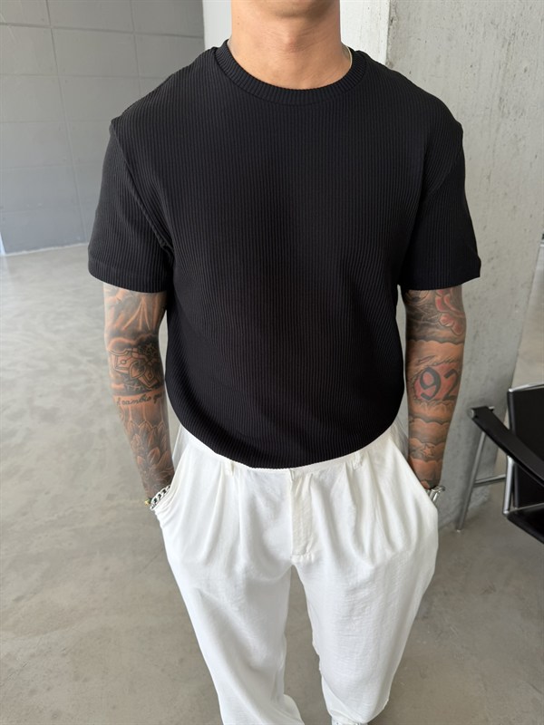 Old Money Triko Basic T-Shirt - Siyah