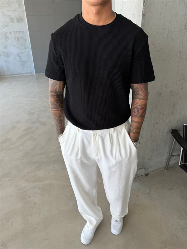 Old Money Triko Basic T-Shirt - Siyah