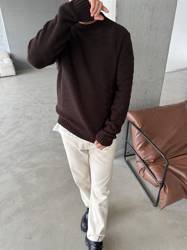 Örmek Triko Kazak - Kahve