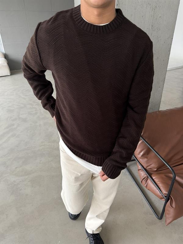 Örmek Triko Kazak - Kahve