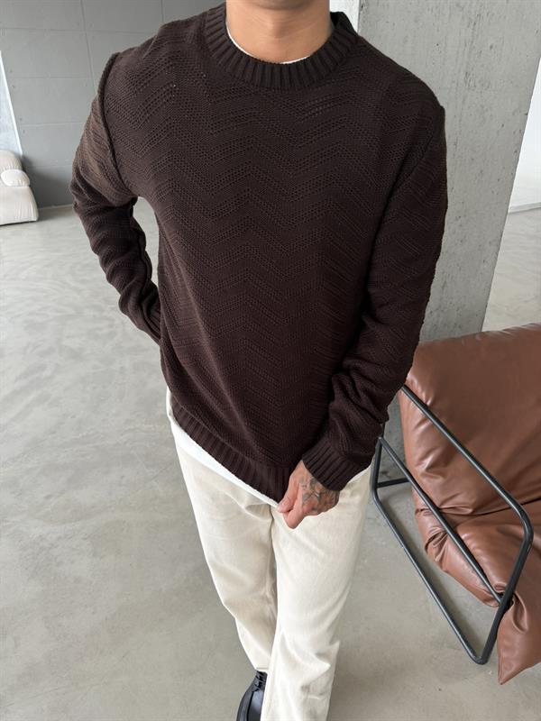 Örmek Triko Kazak - Kahve