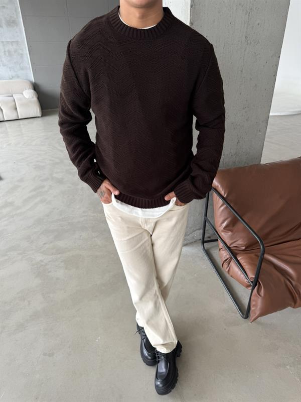 Örmek Triko Kazak - Kahve