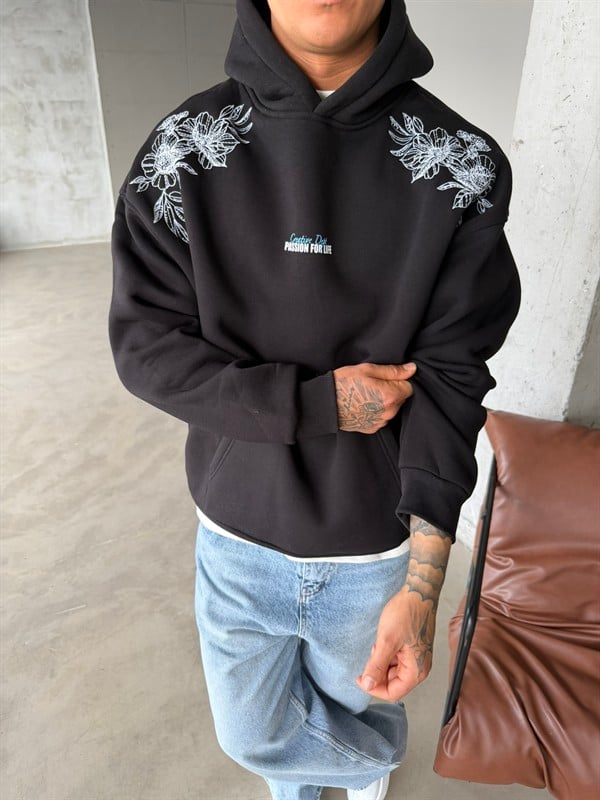 Passion  For Life Sweatshirt - Siyah