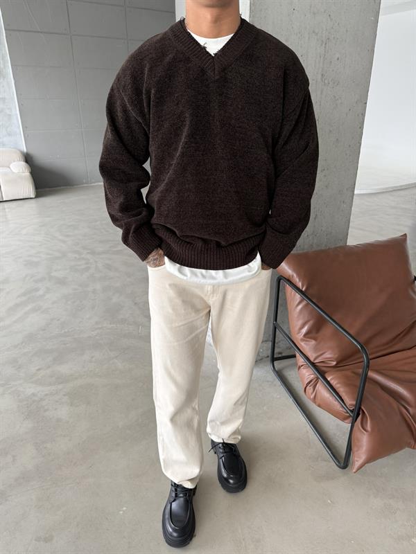 Patyaka Premium Dokulu Kazak - Kahve